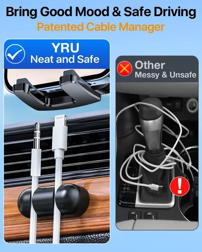 Miniatura 4 de YRU Phone Holders for Your Car [2026 Upgraded Military Metal Hook], Cellphone Holder Car[No Fear of Bumps] Vent Phone Mount Truck Compatible with