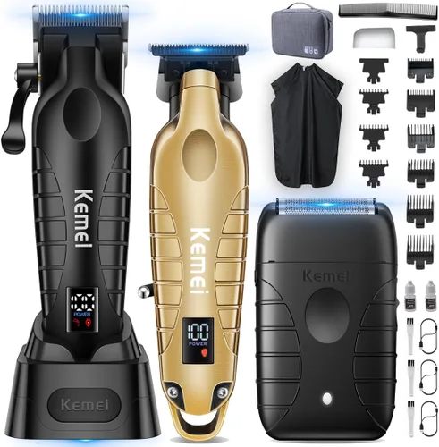 Miniatura 10 de KEMEI Cortapelos para hombres profesionales, juego de cortapelos y recortadoras de barbero, afeitadora de lámina para hombres, cortapelos