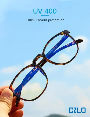 Miniatura 4 de Lentes de bloqueo de luz azul, lentes de computadora, antifatiga ocular, lentes de marco ligero, para hombres/mujeres (ámbar)