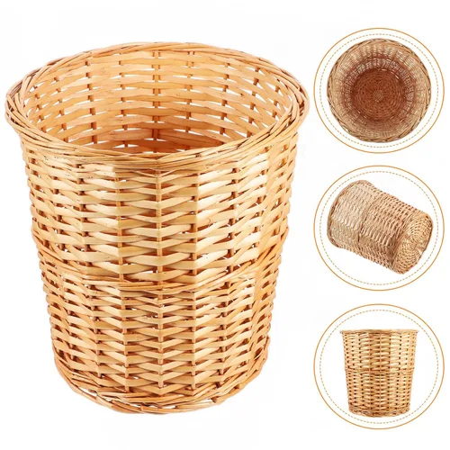 Miniatura 9 de PRETYZOOM Cesta de almacenamiento tejida moderna para arreglos florales, papelera decorativa para dormitorio, sala de estar