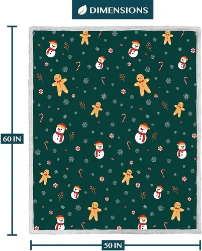Miniatura 4 de PAVILIA Premium Manta de vellón sherpa de Navidad regalo de decoración navideña, afelpada, cálida y acogedora, de microfibra y reversible
