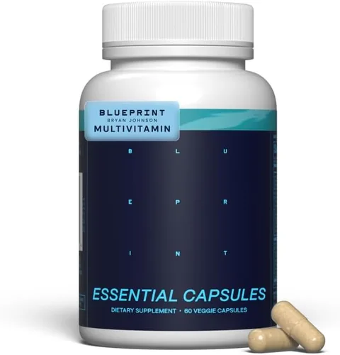Blueprint Bryan Johnson Cápsulas Esenciales - Multivitamínico/Multimineral Diario para Mujeres y Hombres - Suplemento Antioxidante con Calcio,