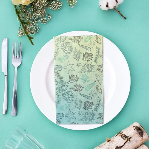 Miniatura 5 de Sinmoe 200 servilletas desechables para invitados, toallas de mano de playa de verano para baño, servilletas de papel desechables de 2 capas
