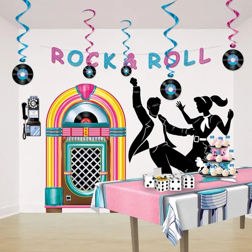 Miniatura 4 de Beistle Recorte de Jukebox, decoración de pared de comedor de los años 50, decoraciones de fiesta de rock & roll de los años 50, decoración