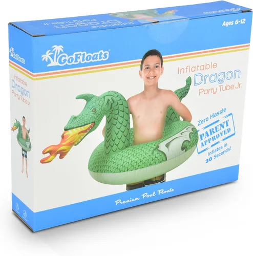 Miniatura 6 de GoFloats Balsas inflables de tubo para fiesta de dragón: elige entre dragón de fuego y dragón de hielo, flotadores de piscina