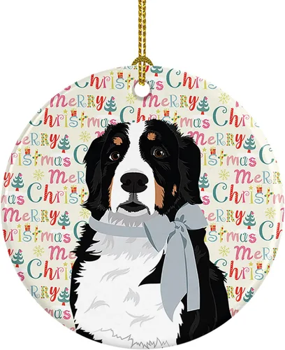Miniatura 108 de Caroline's Treasures Bulldog Francés Azul de Navidad Adorno de Cerámica Decoraciones Colgantes para Árbol de Navidad para Hogar Navidad, Festividad