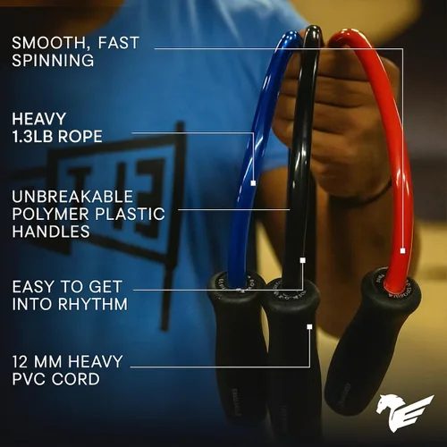 Miniatura 2 de Elite Jumps Muay Thai 2.0 - Cuerda de saltar con peso – Diseñada para entrenamiento de alta intensidad, Muay Thai y entrenamientos de MMA – Cuerdas
