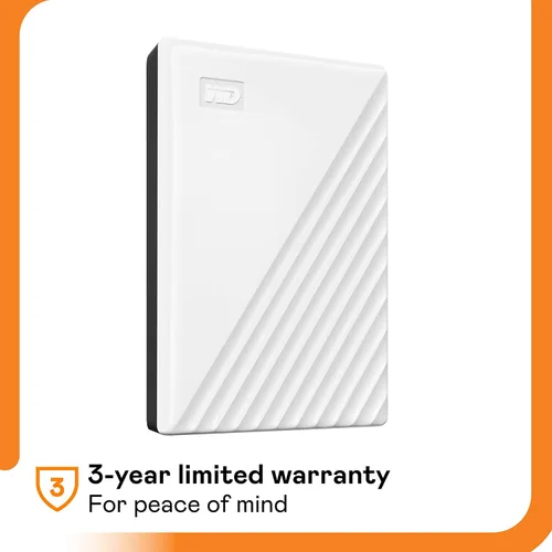 Miniatura 6 de Western Digital Disco duro externo portátil de 5TB My Passport con protección con contraseña y software de respaldo automático, blanco - Western