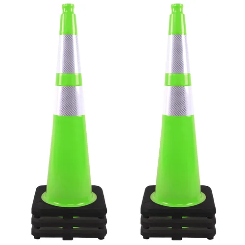 Miniatura 47 de OrangeStar Conos de Tráfico de 36" Paquete de 6 Conos de Seguridad Azules con Collares Reflectantes, Base de Servicio Pesado para Construcción