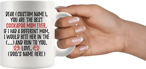 Miniatura 4 de Taza personalizada de Cockapoo para mamá de perro, Cockerpoodle, taza de mamá para perro, Cockerdoodle, Cocker Spaniel y Poodle Dog Owner (11 onzas)