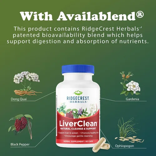 Miniatura 7 de Ridgecrest Herbals LiverClean, Suplemento de apoyo hepático a base de hierbas, cardo bendito, diente de león, desintoxicación, apoyo de limpieza