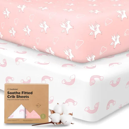 Miniatura 20 de KeaBabies - Juego de 2 sábanas orgánicas, unisex, suaves, 52 x 28 pulgadas, diseño neutro, de algodón jersey transpirable, con estampados adorables