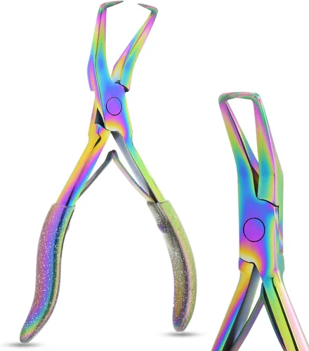 Miniatura 13 de Herramientas profesionales para extensiones de cabello, alicates para microenlaces y cuentas, removedor de microanillos, abridor de cuentas de 5.5