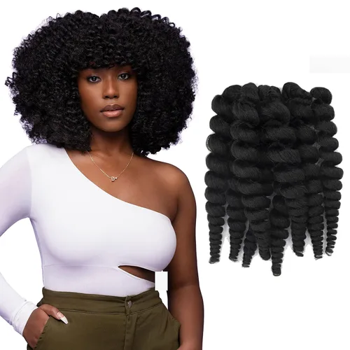 Miniatura 10 de Darling Flexi Rod Curls - 2 extensiones de cabello de ganchillo (1 paquete de 2 por paquete), textura natural y suave, rizo de varita esponjosa, 14