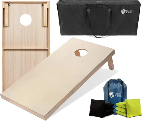 Miniatura 10 de Tailgating Pros Tablas para juego de cornhole - 4 x 2 pies y 3 x 2 pies. Juego de cornhole con estuche de transporte y juego de 8 bolsas de maíz