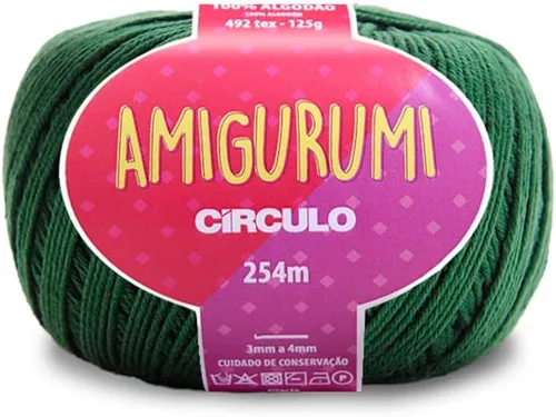 Miniatura 32 de Circulo Amigurumi Yarn, 100% Algodón Virgen Brasileño Mercerizado para Crochet y Tejido, Soft Art - Hilo de Peso Deportivo, 4.4 oz, 278 yardas