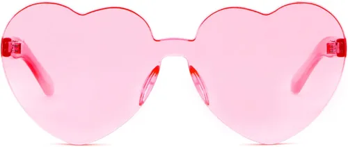 GIFIORE Lentes de sol con forma de corazón para mujer, lindos lentes de sol sin montura en forma de corazón, tonos de color caramelo