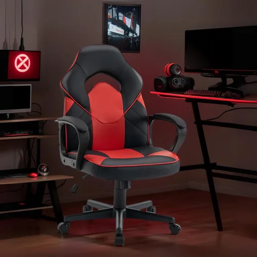Miniatura 2 de Silla ergonómica de videojuegos para computadora, oficina en casa, carreras, escritorio ejecutivo de video, de piel sintética, para adultos