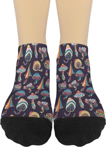 Miniatura 2 de devor No Show Socks Womens Dress for Women's Socks Cotton Ankle Sock Cute Cute Mushrooms Funny Mushrooms Magic Mushrooms Plant Forest Mid Crew Socks