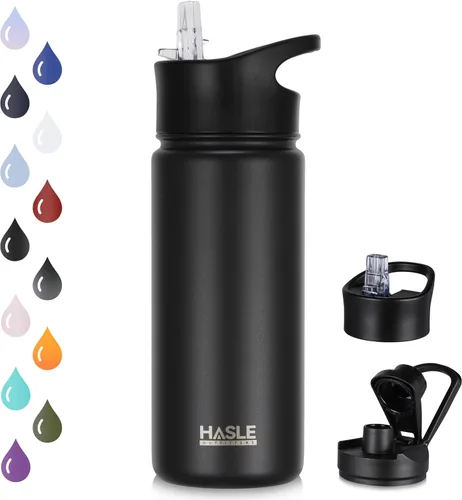 Miniatura 29 de HASLE OUTFITTERS Botella de agua aislada de 16 onzas para niños, botella de agua de acero inoxidable de doble pared al vacío, a prueba de fugas