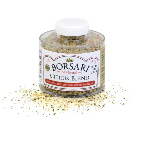 Borsari Condimento de sal cítrica – Sal sazonada gourmet con limón, pimienta y hierbas – Sal de condimento cítrico premium – Mezcla de condimentos