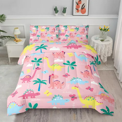 Miniatura 24 de Axolotl - Juego de ropa de cama para niños con diseño de gatos de dibujos animados tamaño individual, juego de edredón con líneas degradadas y lindo