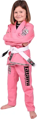 Miniatura 3 de Tatami Fightwear Meerkatsu Animal Jiu Jitsu Gi, chaqueta de 425GSM, pantalones BJJ de sarga y cinturón blanco, rosa, M0, Rosado