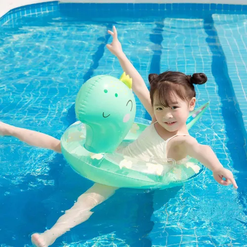 Miniatura 4 de AIYUENCICI Flotador de natación para bebé, balsa flotante inflable con asa de asiento de seguridad, anillo flotante de cintura para niños, bañera