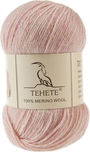 Miniatura 10 de Hilo de lana merino 100% para tejer, 3 capas, hilo de ganchillo lujoso, cálido, suave, ligero (gris oscuro, 3 bálsamo)