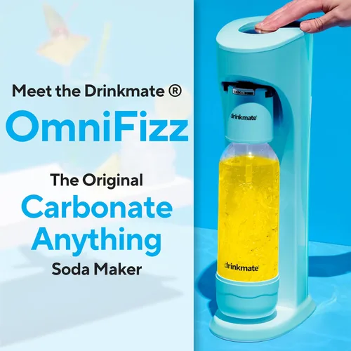 Miniatura 2 de Drinkmate OmniFizz - Máquina para hacer agua con gas y refrescos, carbonata cualquier bebida, paquete de burbujas. Incluye dos cilindros de CO2