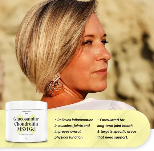 Miniatura 4 de Gel MSM de glucosamina condroitina (4 onzas), con glucosamina, condroitina, MSM y bromelina para apoyar la salud de las articulaciones, para mujeres