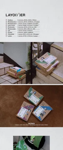 Miniatura 2 de BTS V Layover 1er álbum en solitario versión aleatoria estándar OutBox 124p PhotoBook A+20p PhotoBook B+12p Lyric Book+2p Postcard+5p PhotoCard+100p