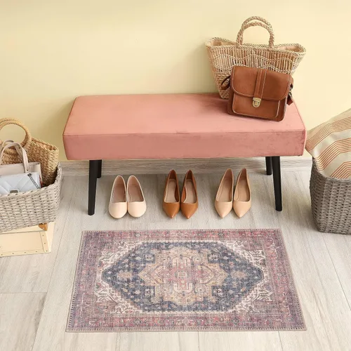 Miniatura 49 de GLN Rugs Traditional Collection - Alfombra de felpilla lavable a máquina, tradicional, antideslizante, alfombra de felpilla de pelo bajo, para sala