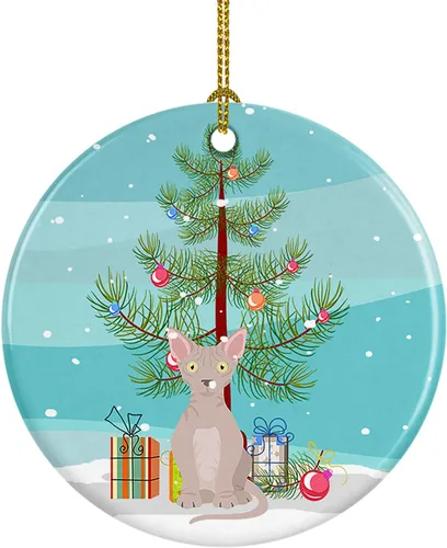 Miniatura 17 de Caroline's Treasures Adorno de cerámica con texto en inglés "Merry Christmas" para colgar en el árbol de Navidad, decoración para el hogar, Navidad