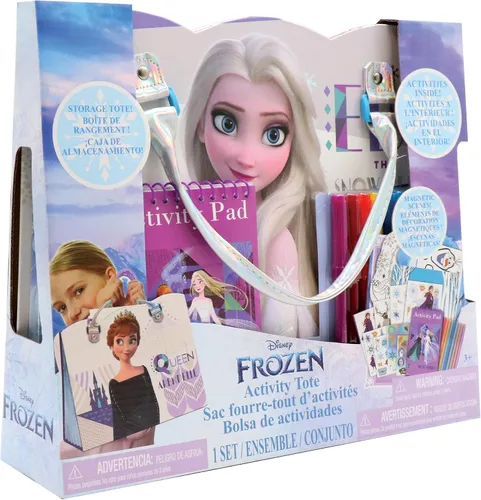 Miniatura 3 de Disney Frozen Activity Tote - Bolsa de aventura de princesa definitiva con libros para colorear, calcomanías, crayones y juegos, juego de arte apto