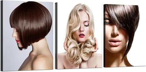 Miniatura 16 de Decoración de pared de salón de peluquería de corte de pelo de moda enmarcada 36Wx16H Women Hairstyle Wall Decor, Fashion Haircut Picture