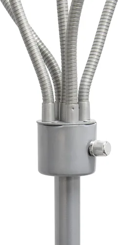Miniatura 7 de Simple Designs LF2006-SBG 67" Lámpara de pie contemporánea con múltiples cabezales Medusa de 5 luces ajustable de cuello de ganso en plata con Tonos