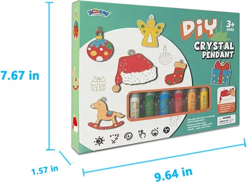 Miniatura 5 de Juego de manualidades y manualidades de pintura de cristal, kit de colgante de cristal para bricolaje, arte de pintura de ventana para niños, kit