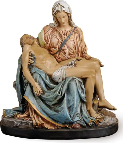 Joseph's Studio by Roman - Figura de La Pieta de colores en base, colección renacentista, 10.0 in H, resina y piedra, regalo religioso, decoración
