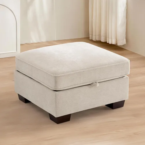 Miniatura 42 de TEKAMON Sofá Modular de 100" con Almacenamiento en los Asientos, Cómodo Sofá de Tela Chenilla de 3 Plazas para Sala de Estar, Oficina, Apartamento