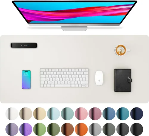 Miniatura 75 de Aothia - Protector de escritorio de cuero sintético, base para mouse, superficie antideslizante e impermeable para escribir y para laptop
