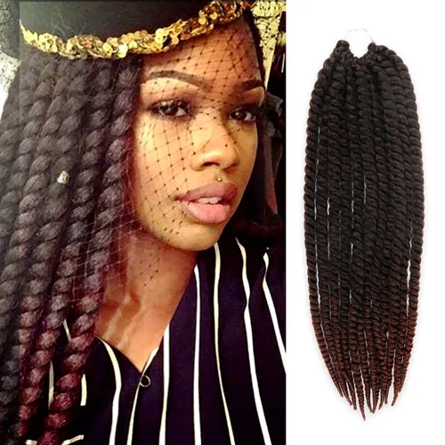 Miniatura 31 de Trenzas de ganchillo de pelo sintético auténtico doble Jumbo Senegalese Twist 12" (30)