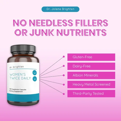 Miniatura 2 de Dr. Brighten Multivitamínico premium para mujeres, de espectro completo sin hierro, nutrientes únicos, vitaminas B superiores, 120 cápsulas