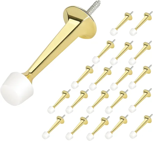 Miniatura 8 de HOMOTEK Paquete de 20 topes de puerta rígidos sólidos resistentes con punta de goma suave, tope de puerta fundido de zinc para proteger la pared