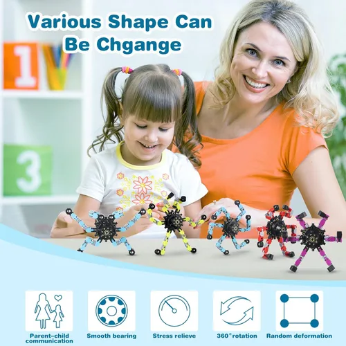 Miniatura 4 de Paquete de 64 juguetes giratorios transformables para niños y adultos, divertidos juguetes sensoriales para aliviar el estrés para niñas y niños