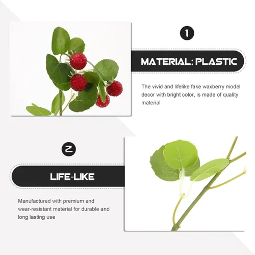 Miniatura 8 de ARTIBETTER 3 unidades de racimos artificiales de bayberry vegetación floreros decorativos de arándanos decoraciones de arándanos reales de tacto