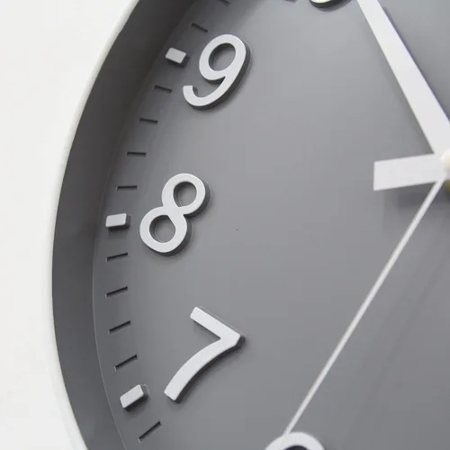 Miniatura 2 de HZDHCLH Reloj de pared gris de 12 pulgadas, silencioso y sin tictac, para decoración de sala de estar, dormitorio, cocina, oficina Gris y blanco