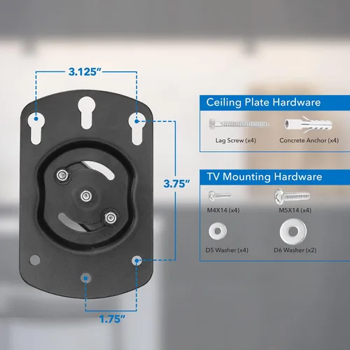 Miniatura 9 de Mount-It! Soporte para TV y monitor abatible y para gabinete y techo para cocinas, RV y espacios pequeños Para pantallas de 13–37 pulgadas VESA