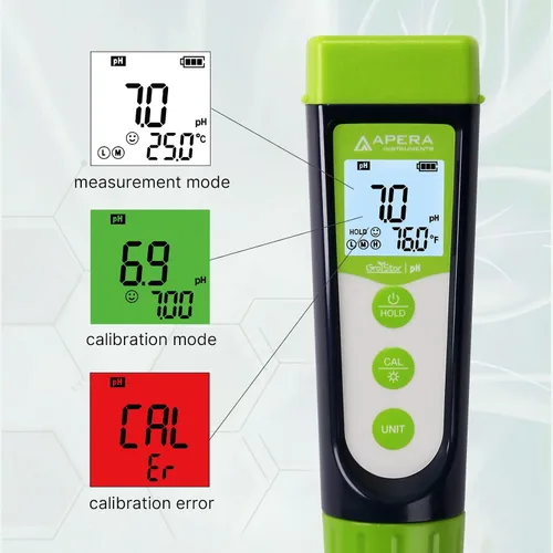 Miniatura 5 de Apera Instruments AI101G Kit de probador tipo pluma de la serie GroStar GS1 con sonda de pH de doble unión reemplazable para pruebas de calidad