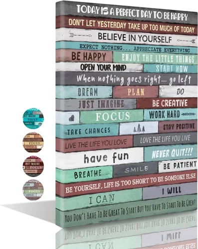 Miniatura 16 de Arte de Pared Inspiracional Lienzo Enmarcado 12 x 16 pulgadas (PARA CONVERTIRSE EN EL 1%) - Arte de Pared Decorativo con Citas Motivacionales
